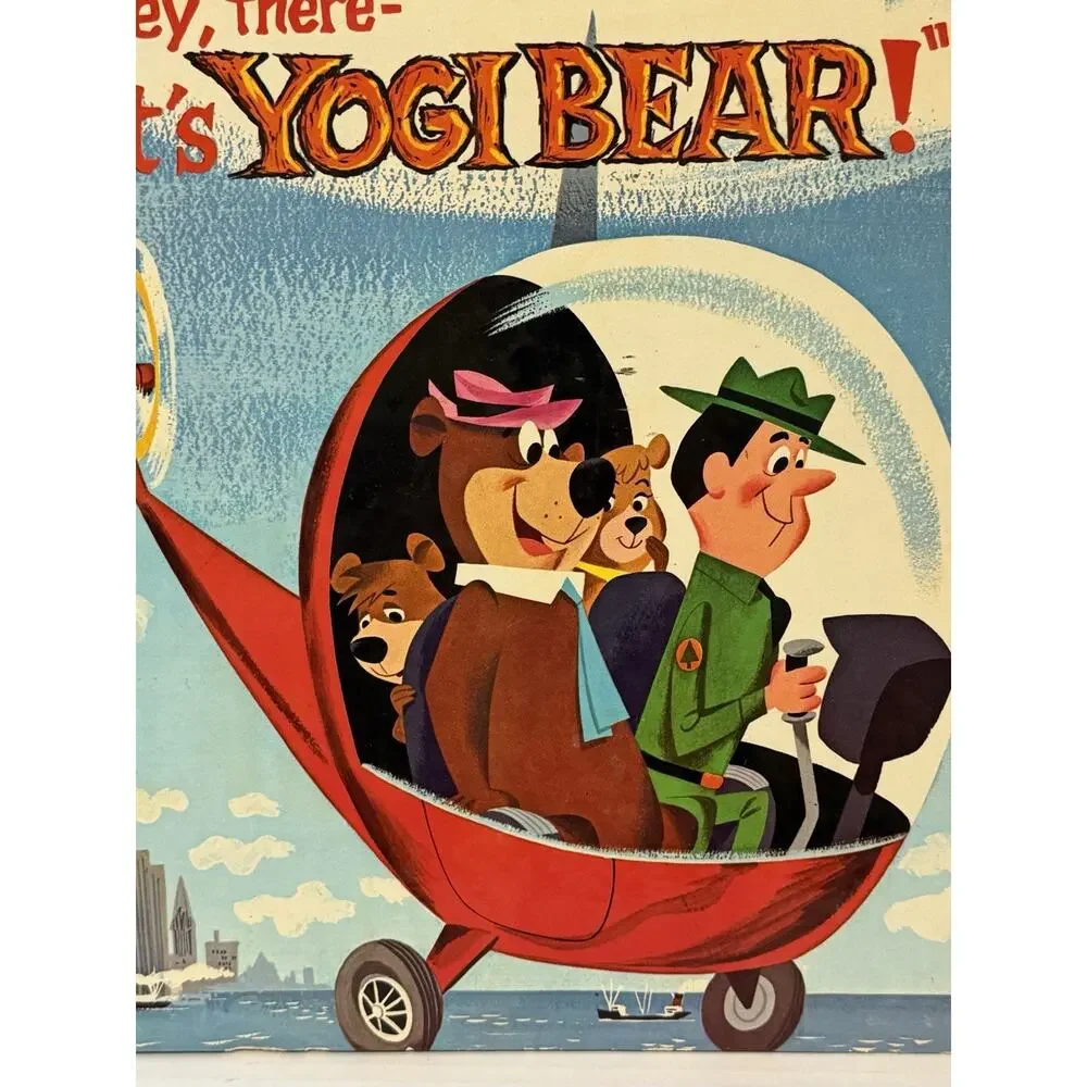Vintage 1964 Hanna-Barbera Mel Crawford HEY THERE IT'S YOGI BEAR Big Golden Book